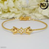 ราคา PGX Xuping สร้อยข้อมือกําไลข้อมือยืดหยุ่นชุบทอง - BR003 (42905739339)