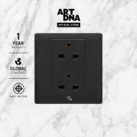 ราคา ART DNA รุ่น A61 Double 3 PIN Socket สีดำ design switch สวิตซ์ไฟโมเดิร์น สวิตซ์ไฟสวยๆ ปลั๊กไฟสวยๆ (18563436769)