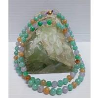 ราคา หยก หยกพม่า สร้อยคอหยกเนื้อแก้วสีฮก ลก ซิ่ว 7.8 mm (24040545816)