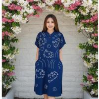 ราคา สินค้าใหม่ เดรสพื้นเมือง เดรสผ้าชินมัย ย้อมม่อฮ่อม ปักเดินเส้น ปักมือด้วยไหมฝ้าย (24088571062)