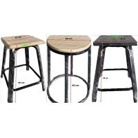 ราคา เก้าอี้หน้าไม้ยางพาราขนาด18นิ้ว เก้าอี้ขาเหล็ก (21995978017)