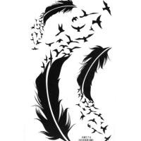 ราคา Tattoo ลาย​ ขนนก​ Feather แท็ททู สติกเกอร์ GF562 (624749)