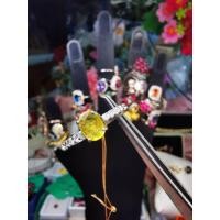 ราคา แหวนพลอยแท้พลอยบุษราคัมบ่าข้าง​เพชรczตัวเรือนเงิน925 (26180932169)