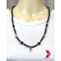 ราคา BBP64 - สร้อยคอหินแร่ 24 นิ้ว 3 ห่วง สแตนเลส ประดับหินสีดำ สร้อยคอห้อยพระ สร้อยคอผู้ชาย (6338441427)
