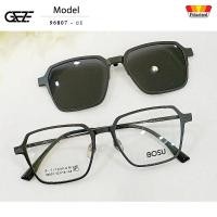 ราคา กรอบแว่นสายตา GEZE Clip-On รุ่น 96807 - C1 สีดำ วัสดุ Titanium คลิปออนแม่เหล็ก เลนส์กันแดดPolarized (29762994075)