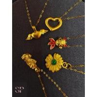 ราคา [ส่งฟรี][พร้อมส่ง] สร้อยคอnองอิตาลี 18K พร้อมจี้nองคำแท้ 99.9% น้ำหนักรวม 0.3 - 0.4 กรัม (24184381691)