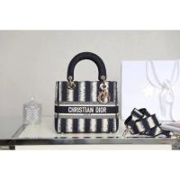 ราคา Dior Lady D-Lite Diana Bag สีฟ้าลาย D-Stripes Pattern กระเป๋าถือสำหรับผู้หญิง (45104345178)