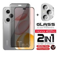 ราคา 2 in 1 Anti-spy กระจกนิรภัยป้องกันฟิล์มสําหรับ Honor 400 pro Lite Honor400pro Honor400Lite คลุมทั้งหมดหน้าจอความเป็นส่วนตัวฟิล์มด้านหน้ากระจกด้านหลังกล้องเลนส์ฟิล์ม (42300880910)