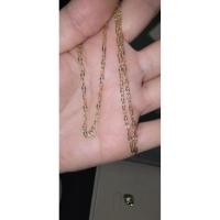 ราคา สร้อยคอลายโซ่หยักทองคำแท้9k (52301827147)