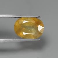 ราคา 4.95 ct พลอยแท้ บุษราคัม เผาใหม่ ทรงไข่ สีเหลือง แอฟริกา (Heated Lead Glass Yellow Sapphire Oval Shape) (56304387099)