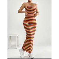 ราคา ชุดเซ็ทลายสายรุ้ง เสื้อเกาะอก & กระโปรงสาวๆต้องมี (22679093982)