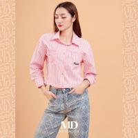 ราคา Missmoda รุ่นMC-241TS039 เสื้อเชิร์ตกระเป๋าหน้าแต่งจีบ เอวรูดหลังเสื้อผู้หญิงแบรนด์(เฉพาะเสื้อ) มี 2 สี สีฟ้าและสีชมพู (24626793826)