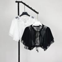 ราคา แจ็คเก็ตคลุมไหล่ผ้าชีฟองลายลูกไม้ สำหรับสวมใส่หลายโอกาส กันแดด แขนสั้น (57500558751)