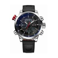 ราคา WEIDE นาฬิกาข้อมือผู้ชายจอ LCD สายหนัง รุ่น SPORT X - Black #199 (592328541)