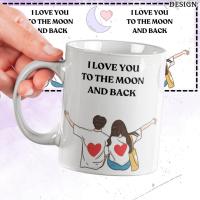 ราคา [P07-074] แก้ว COUPLE - I LOVE YOU TO THE MOON AND BACK CERAMIC WHITE MUG IDEA ฟรีเพิ่ม NAME/TEXT (47700890136)