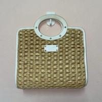 ราคา กระเป๋า มือสอง ของแท้ Kate Spade Straw & Leather Studded Snap Closure Ring Top Satchel วินเทจ สภาพดี (41205287119)