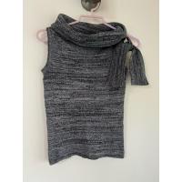 ราคา เสื้อแขนกุดมือ2 สภาพ 90% อก 26-32 ผ้าไหมพรมสีเทาดำ แต่งโบว์ที่คอ (25907039056)