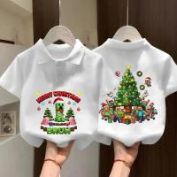 ราคา เสื้อยืดพรีเมี่ยมCreeper เสื้อโปโลแขนสั้นเด็ก ลายคริสต์มาส สีดำ/ขาว/แดง เฉลิมฉลองเทศกาลคริสต์มาส #5 128- (47802773743)