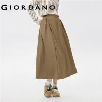 ราคา GIORDANO WOMEN Pleated overlay half elastic waist midi skirt 13465867 (41470748359)