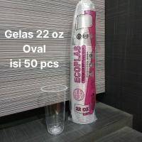 ราคา แก้ววงรี 22 ออนซ์ บรรจุ 50 ชิ้น | แก้ววงรี Ecoplas 22 ออนซ์ | ถ้วยพลาสติกวงรี | แก้วทรงรี | แก้ว 22 ออนซ์ (27164407085)