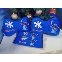 ราคา setหมอนรองคอ+ที่หุ้มเบลล์ในรถยนต์ลายสติชStitch (12420268338)