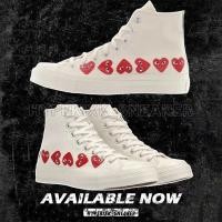 ราคา Converse Chuck Taylor All-Star 70s Hi'comme des Garcons Play multicorazon รองเท ้ าผ ้ าใบสีขาวสําห (28706243711)