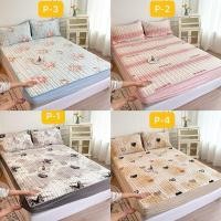 ราคา ผ้าปูที่นอนเนื้อผ้ากำมะหยี่ หนาๆนุ่ม ปูแล้วนอนสบาย มี3.5ฟุต5ฟุต6ฟุต 3ไซรให้เลือก แถมปลอกหมอน ใช้กับที่นอน2-12นิ้วได้ (26473124517)