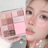 ราคา พาเลทอายแชโดว์เนื้อแมทสีมุก 12 สี - All in One Rose Pink Blush Fine Shimmer Pigment (41168447925)