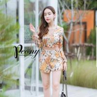 ราคา Jumpsuit จั๊มสูทขาสั้น งานป้าย Peony (2332972901)