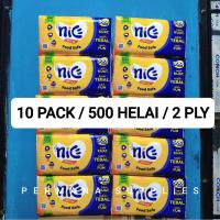 ราคา PACKAGE 10 PACK NICE FACIAL TISSUE 500 แผ่น 250 แผ่น 2 ชั้น NICE FACIAL TISSUE 500 (46354058644)