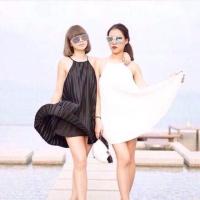 ราคา เดรสสายเดี่ยวผ้าไฮเกรดอัดพลีท (55739052)