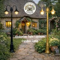 ราคา Victorian Twin Lantern Garden Lamp โคมไฟสนาม 2 หัว สไตล์วิคตอเรียนคลาสสิก เติมบรรยากาศบ้านและสวนให้ดูอบอุ่น (56254073654)