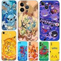 ราคา เคสสําหรับ iphone 5s 5 s SE 2020 2016 6s 6 s 7 8 plus ฝาครอบ tpu สีดําตลก Pikachu Pokemon Evolution (46100546095)