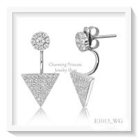 ราคา ต่างหูเพชรสวิสเงินแท้ มาพร้อมกับ Function ที่จัดเต็ม ใส่ได้ทั้งเม็ดเดี่ยว หรือ Jacket Earrings (3766330)