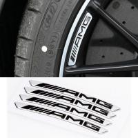 ราคา โลหะผสมสีดำสำหรับ Mercedes Benz AMG C E S class W212 W205 4 ชิ้น/ล็อต สติ๊กเกอร์โลโก้ AMG 3D สำหรับล้อรถยนต์ (27734386046)