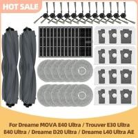 ราคา Fit สําหรับ Dreame MOVA E40 Ultra /Trouver E30 Ultra /Dreame L40 Ultra AE /Dreame D20 Ultra อะไหล่หลักแปรงด้านข้างกรอง Mop pad กระเป๋า (53204654083)