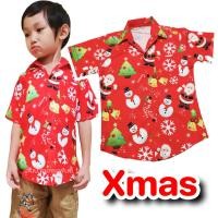 ราคา เสื้อคริสมาสต์เด็ก เสื้อเชิ้ตคริสมาสต์เด็ก เสื้อเชิ้ตสีแดงลายซานต้า (27218290724)