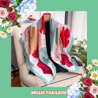 ราคา ผ้าพันคอซิลค์สีเขียว By Millie Thailand (40802766431)