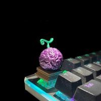 ราคา One Piece Keycap Demon Fruit Mechanical Keyboard DIY Keycap อะนิเมะญี่ปุ่น Ruber เปลวไฟผลไม้ Creative ส่วนบุคคล Keycaps (25629706592)