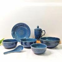 ราคา จานชามเซรามิค ถ้วยลายไทย ถ้วยกระเบื้อง ถ้วยเซรามิค แก้วมัค ชุดสำหรับ อาหารไทย เข้าไมโครเวฟได้ (5085124767)