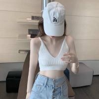 ราคา ครอปบราไหมพรม บราถัก บราไหมพรมถัก เสื้อครอปสายเดี่ยวไหมพรมถัก เสื้อครอปไหมพรมถัก (2440644947)