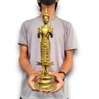 ราคา พระคลังสมบัติ ศาลหลักเมือง สีทองเก่า และ ปิดทอง สวยมาก ขนาด 5 นิ้ว สูง 14 นิ้ว เนื้อเรซิ่นผสมมวลสาร (26674447551)