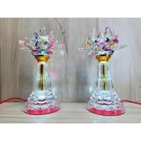 ราคา โคมไฟหมู่บูชาดอกบัวคริสตัลคู่พร้อมตัวหล่อเสาหิน-โคมไฟสูง26ซม (46203687734)