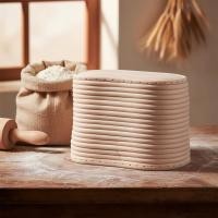 ราคา ตะกร้าหมักแป้งขนมปังซอร์โดว์สานหวายพร้อมซับในผ้าลินินสําหรับหมักแป้ง (57253795848)