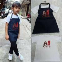 ราคา [พร้อมส่ง] ชุดอาชีพเด็ก บาริสต้าตัวจิ๋ว ชุดเอี๊ยม All cafe ออล คาเฟ่ ชุดพนักงานเซเว่น (3568245673)