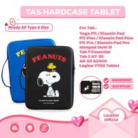 ราคา Snoopy Blue Black Hardcase กระเป๋าแท็บเล็ตกรณี Xiaoxin Pad 10.3 "Lenovo Tab P12 P11 Pro IdeaPad Duet 3i Legion Y700 11 10 นิ้วFull Protection Stylus ปากกาสล็อต (54602799953)