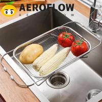 ราคา AEROFLOW ขยายอ่างล้างจานกระชอน, สแตนเลสตาข่ายดีอ่างล้างจาน Drainer ตะกร้า, จัดหาห้องครัวปรับความยาวกันสนิมอเนกประสงค์อ่างล้างจานกรองผลไม้ (53501615872)