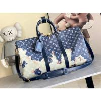 ราคา LOUIS VUITTON keepall 50 กระเป๋าหนังลิง กระเป๋าสะพายข้าง กระเป๋าเดินทางผู้ชาย M23773 556 (27733266511)