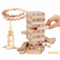 ราคา ﻿MOMMA 3 in 1 ของเล่นไม้ เกมส์ จังก้า ตึกถล่ม ตัวต่อมหาสนุก ล้มโดมิโน ( Folds High Jenga & Jigsaw & Falling Domino ) (6251623647)