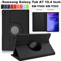 ราคา for Samsung Galaxy Tab A7 10.4 Inch 2020 360 Rotation PU Leather Smart Stand Coque Cover for Tab SM-T500 SM-T505 Tablet Case (40202946497)